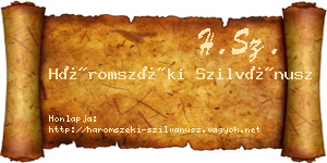Háromszéki Szilvánusz névjegykártya
